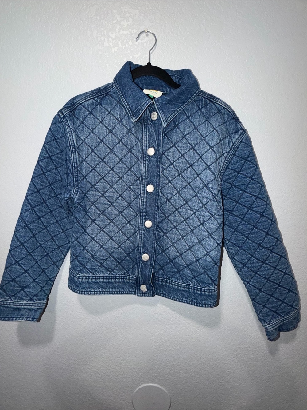FARM Rio Blue Quilted Denim Jacket Women’s Size Small